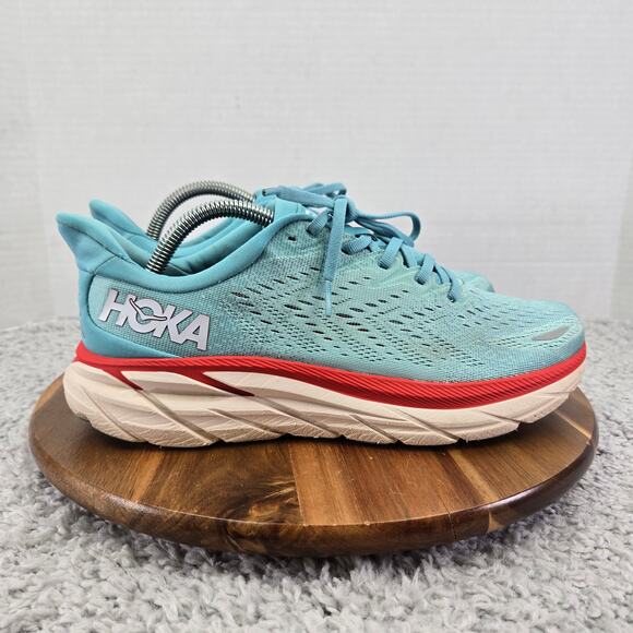 Hoka One One Clifton 8 Aquarella Eggshell Blue Gym Running Shoes Womens 9.5 B - Picture 3 of 12